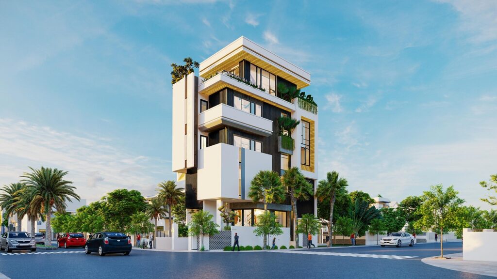 villa, house, apartment, building, architecture, sky, clouds, street, trees, nature, villa, villa, villa, villa, villa